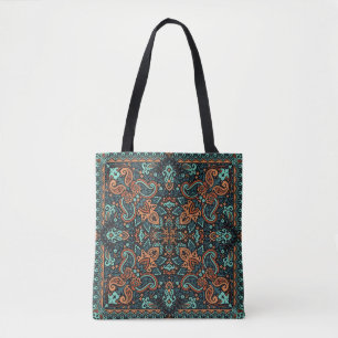 Vintager Zierpaisley Bandana, Seidenhalsschal Tasche