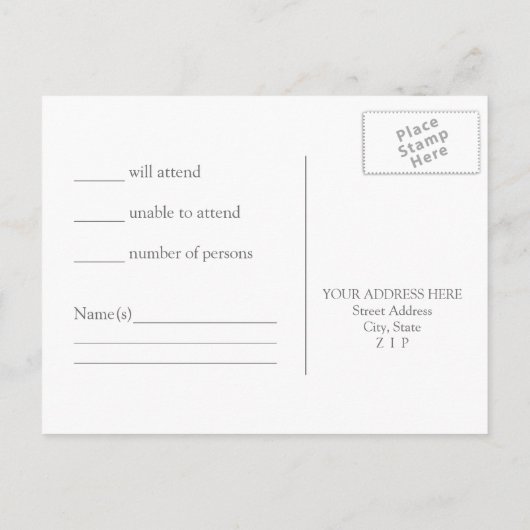 Vintager Zierrahmen Einladungspostkarte (Rückseite)