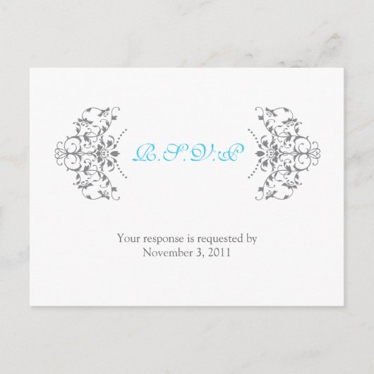 Vintager Zierrahmen Einladungspostkarte (Vorderseite)