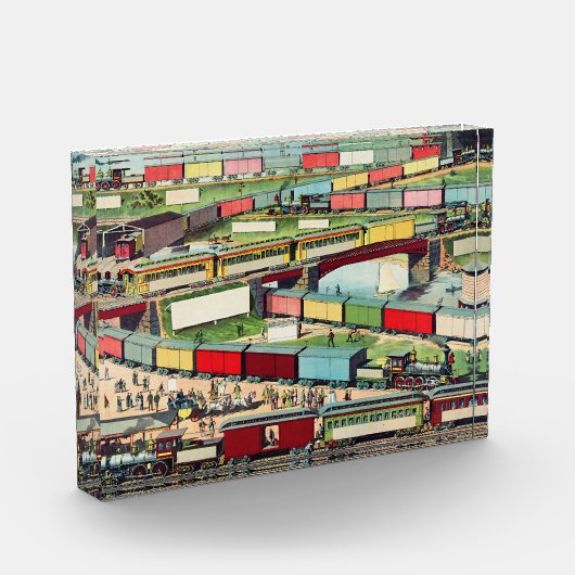 Vintager Zig-ag Passagier- und Güterverkehr Fotoblock (Links)