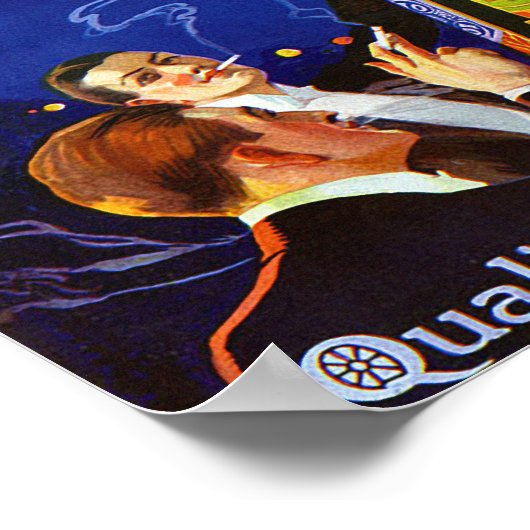 VINTAGER ZIGARETTE UND DRUCKEN POSTER (Ecke)