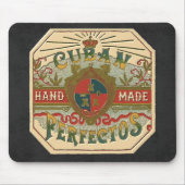 Vintager Zigarren-Anzeigen-Aufkleber-Kubaner Mousepad (Vorne)
