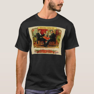 Vintager Zigarrenschachtel-Aufkleber SOZIALrauch T-Shirt