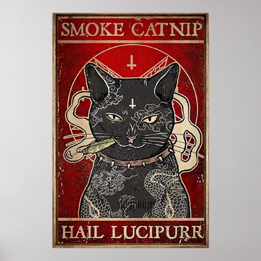 Vintager Zinn-Sign-Catnip, Retro-Metal Poster (Vorne)