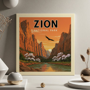 Vintager Zion-Nationalpark Fliese