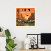 Vintager Zion-Nationalpark Poster (Heimbüro)