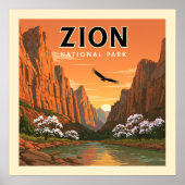 Vintager Zion-Nationalpark Poster (Vorne)
