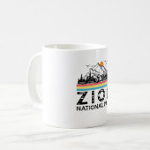 Vintager Zion Nationalpark-Retro Utah-Berg Kaffeetasse (Vorderseite Links)