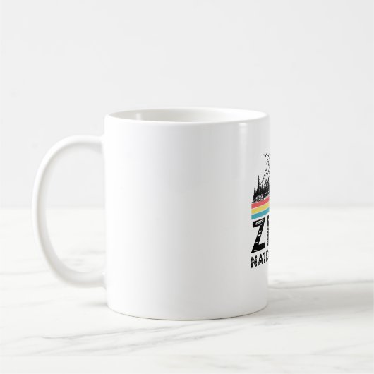 Vintager Zion Nationalpark-Retro Utah-Berg Kaffeetasse (Links)