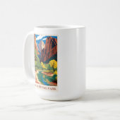 Vintager Zion Nationalpark Utah Kaffeetasse (Vorderseite Links)