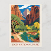 Vintager Zion Nationalpark Utah Postkarte (Vorderseite)