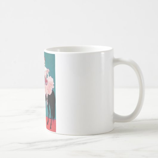 Vintager Zirkus-Ausführender mit einem schwarzen Kaffeetasse (Rechts)