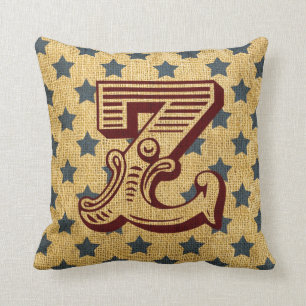 Vintager Zirkus-Buchstabe Z Kissen