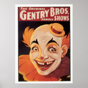 Vintager Zirkus-Clown Poster