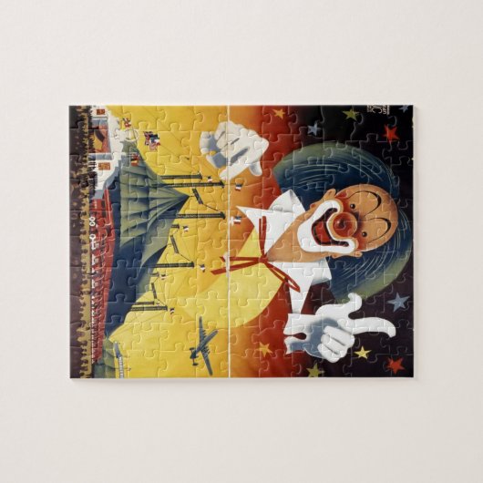 Vintager Zirkus-Clown Puzzle (Horizontal)