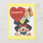 Vintager Zirkus-ClownValentine Feiertagspostkarte (Vorderseite)