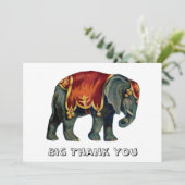Vintager Zirkus darstellender Elefantenzirkus, Dankeskarte (Stehend Vorderseite)