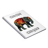 Vintager Zirkus darstellender Elefantenzirkus, Notizblock (Rechte Seite)