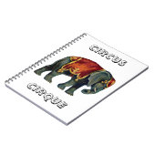 Vintager Zirkus darstellender Elefantenzirkus, Notizblock (Linke Seite)