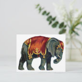 Vintager Zirkus darstellender Elefantenzirkus, Pos Postkarte (Stehend Vorderseite)