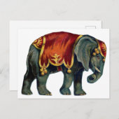 Vintager Zirkus darstellender Elefantenzirkus, Pos Postkarte (Vorne/Hinten)