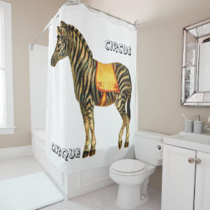 Vintager Zirkus darstellender Zebra Duschvorhang