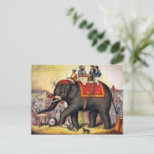 Vintager Zirkus-Elefant Postkarte (Stehend Vorderseite)
