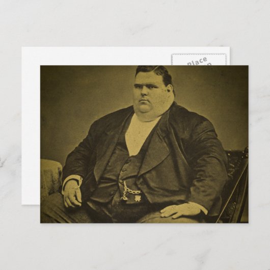 Vintager Zirkus-Freaksideshow-Fett-Mann Postkarte (Vorne/Hinten)