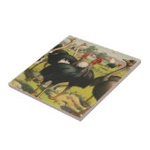 Vintager Zirkus mit Straußen und großen Vögeln. Fliese (Seite)