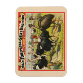 Vintager Zirkus mit Straußen und großen Vögeln. Magnet (Vertikal)