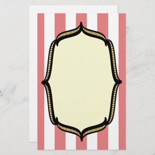 Vintager Zirkus-personalisiertes Briefpapier (Vorne/Hinten)