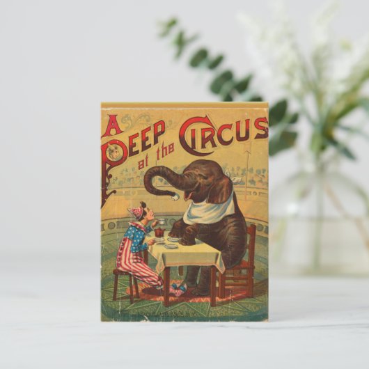 Vintager Zirkus Postkarte (Stehend Vorderseite)