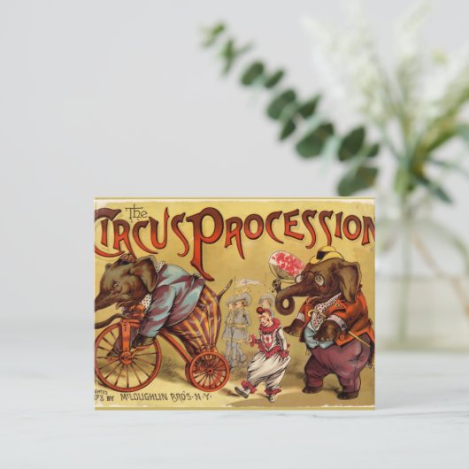 Vintager Zirkus Postkarte (Stehend Vorderseite)