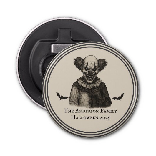 Vintager Zirkus | Spuk Karnevalthema Halloween Flaschenöffner (Vorderseite)