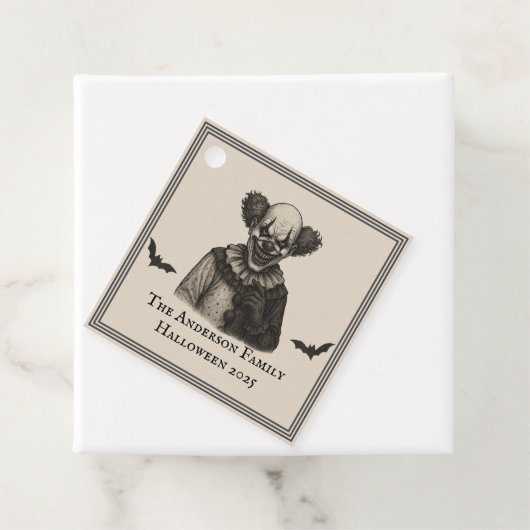 Vintager Zirkus | Spuk Karnevalthema Halloween Geschenkanhänger (Beispiel)