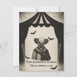 Vintager Zirkus | Spuk Karnevalthema Halloween Postkarte