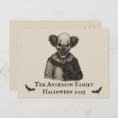 Vintager Zirkus | Spuk Karnevalthema Halloween Postkarte (Vorne/Hinten)