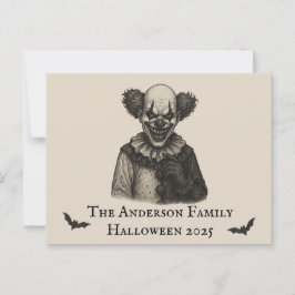 Vintager Zirkus | Spuk Karnevalthema Halloween Postkarte