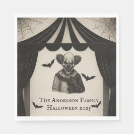 Vintager Zirkus | Spuk Karnevalthema Halloween Serviette