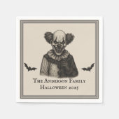 Vintager Zirkus | Spuk Karnevalthema Halloween Serviette (Vorderseite)