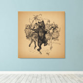 Vintager Zirkus Tanzbär Art Leinwanddruck (Insitu (Holzboden))