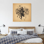 Vintager Zirkus Tanzbär Art Leinwanddruck (Insitu (Schlafzimmer))