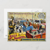 Vintager Zirkus - Verkauft Brüder Circus Postkarte (Vorne/Hinten)