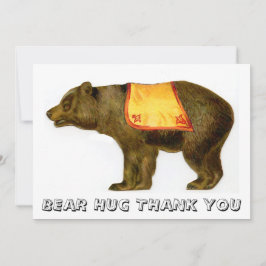 Vintager Zirkusbär darstellend Dankeskarte