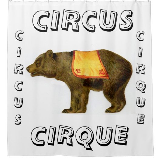 Vintager Zirkusbär darstellend Duschvorhang (Vorderseite)