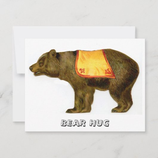 Vintager Zirkusbär darstellend Mitteilungskarte (Vorderseite)