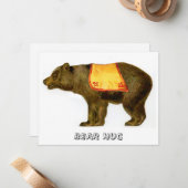 Vintager Zirkusbär darstellend Mitteilungskarte (Vorderseite/Rückseite Beispiel)