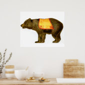 Vintager Zirkusbär darstellend Poster (Küche)