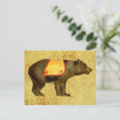 Vintager Zirkusbär Postkarte (Stehend Vorderseite)