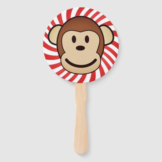 Vintager Zirkusbär und Affenlüfter Fächer (Rückseite)